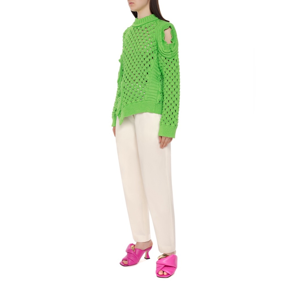 Stella McCartney Textured-knit oversized sweater in green - Picture 2 of 4